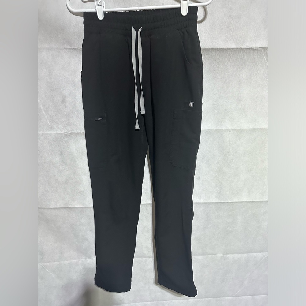 Figs Scrub Pants Womens XS Black Yola Nurse Medical Pockets W20SW2031P Workwear